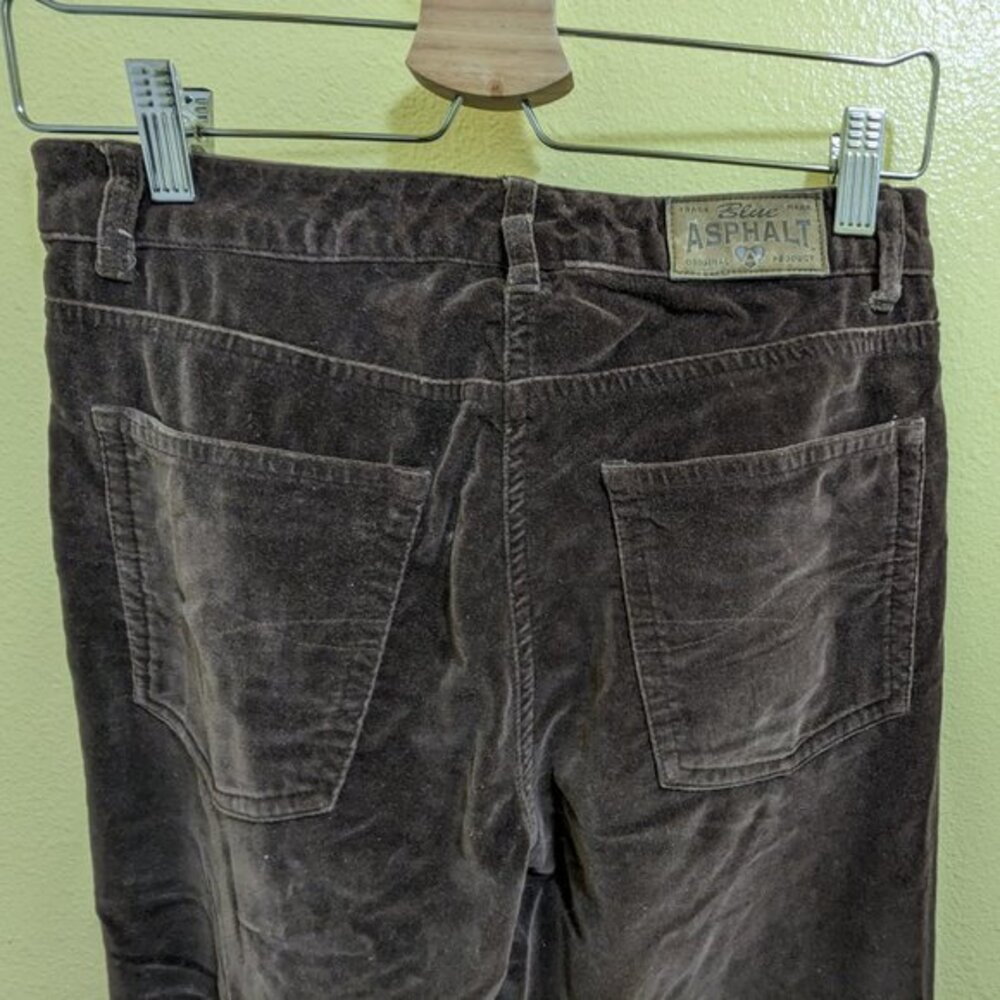 Brown Crushed Velvet Velour Straight Leg‎ Pants Sz 5/6 - Picture 3 of 7